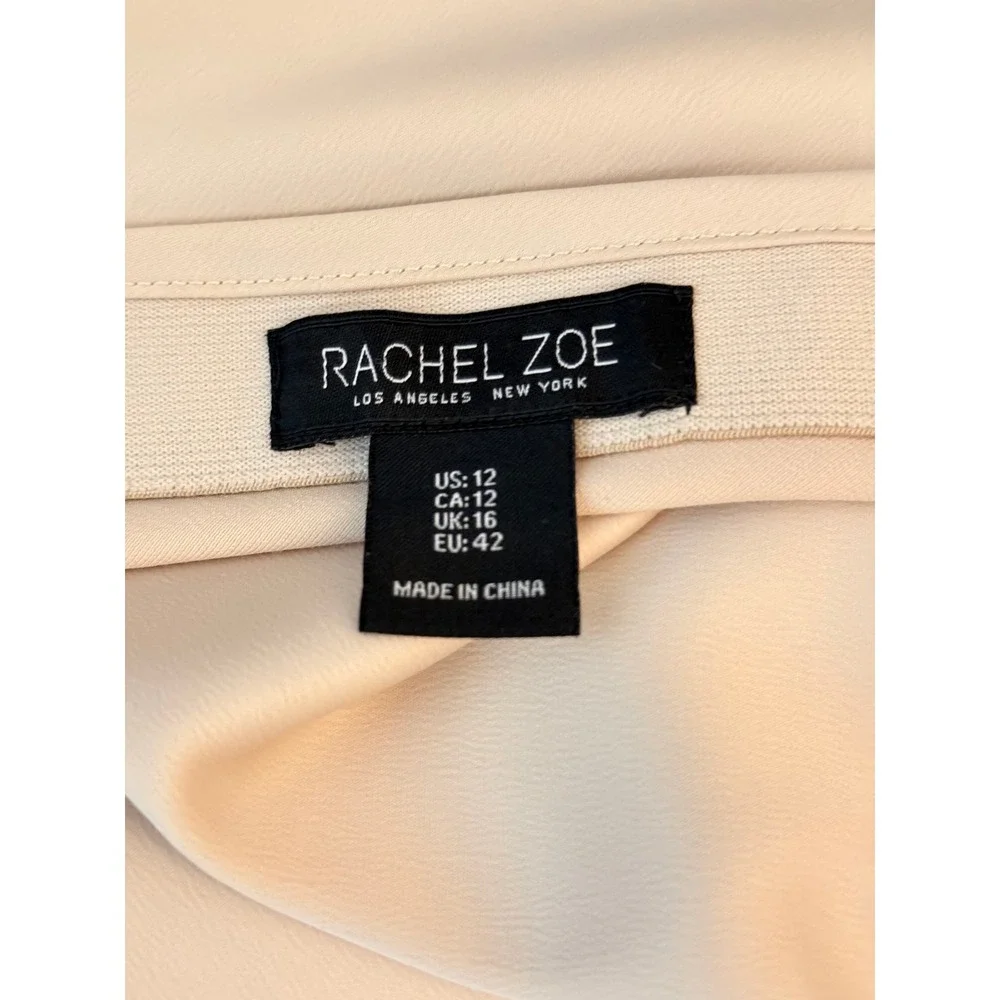 Rachel Zoe Satin Midi Slip Skirt 12 Champagne Minimalist